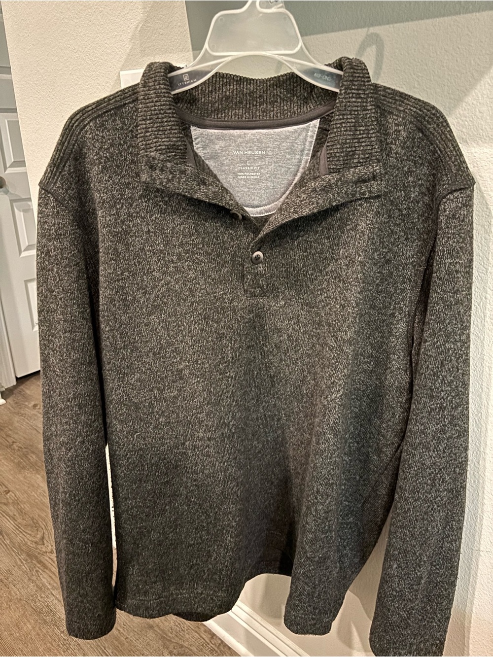 Van Heusen Men's Charcoal Zip-Style Pullover Sweater